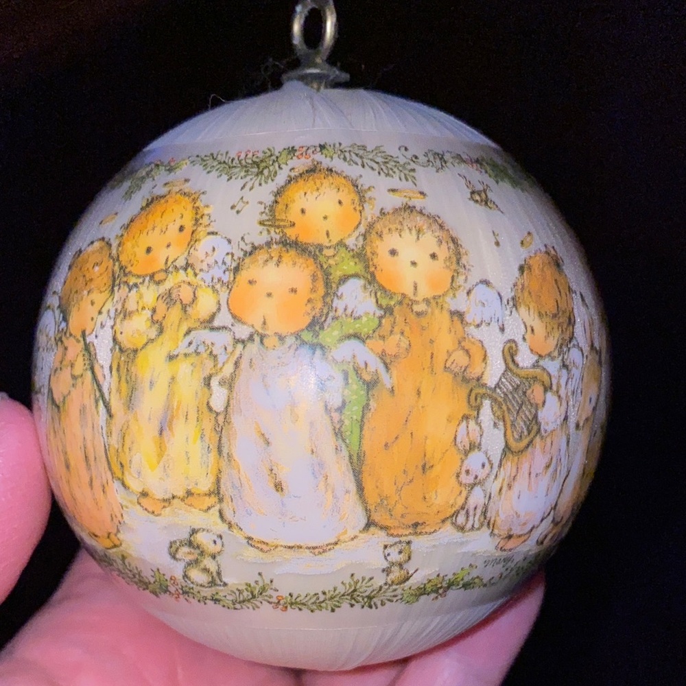 Vintage Hummel Satin Christmas Ornament Angels “and Heaven and nature sing” 1979